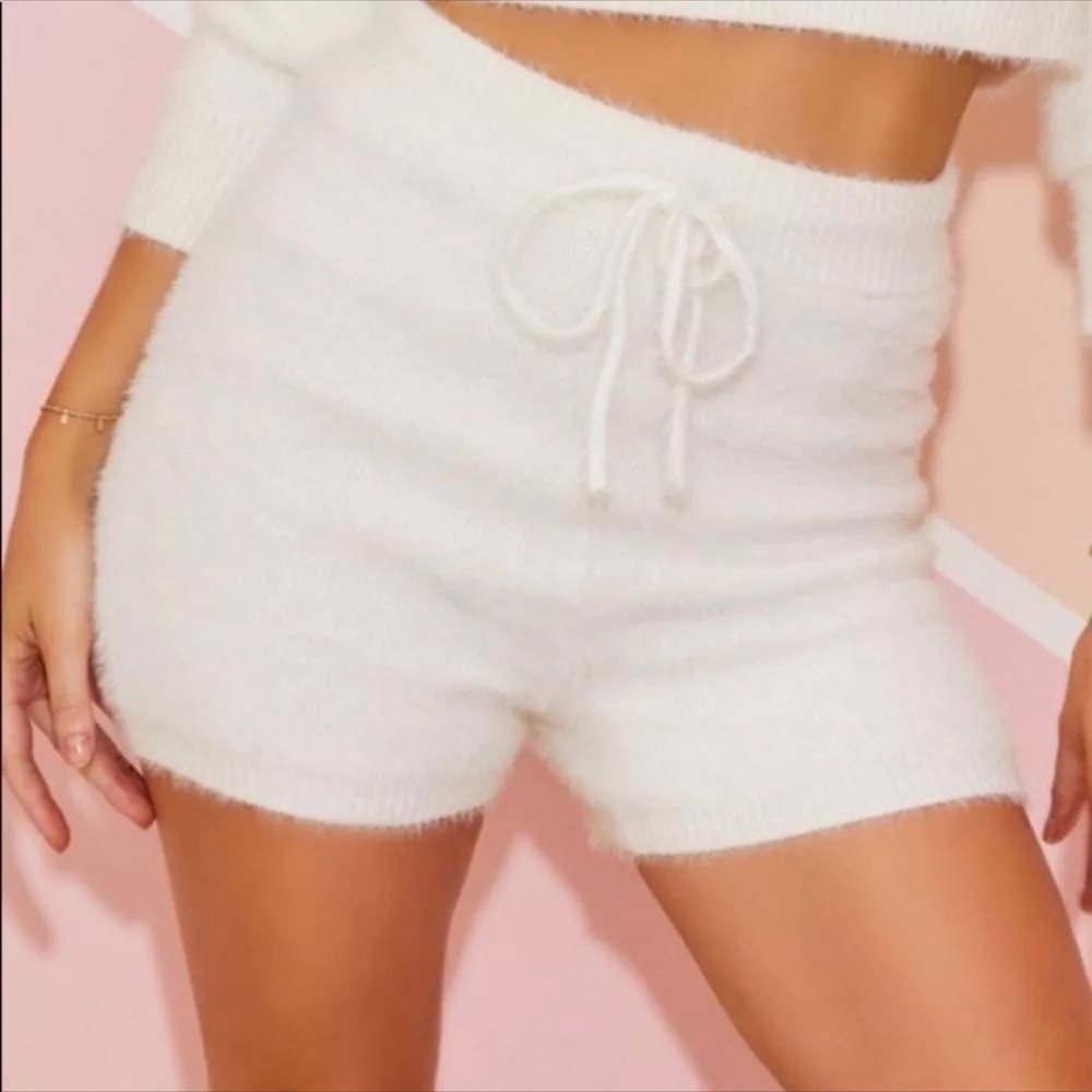Fuzzy Drawstring Shorts - Picture 2 of 3